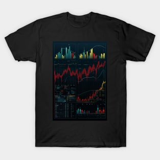 Day trading cryptocurrency with candle stick T-Shirt